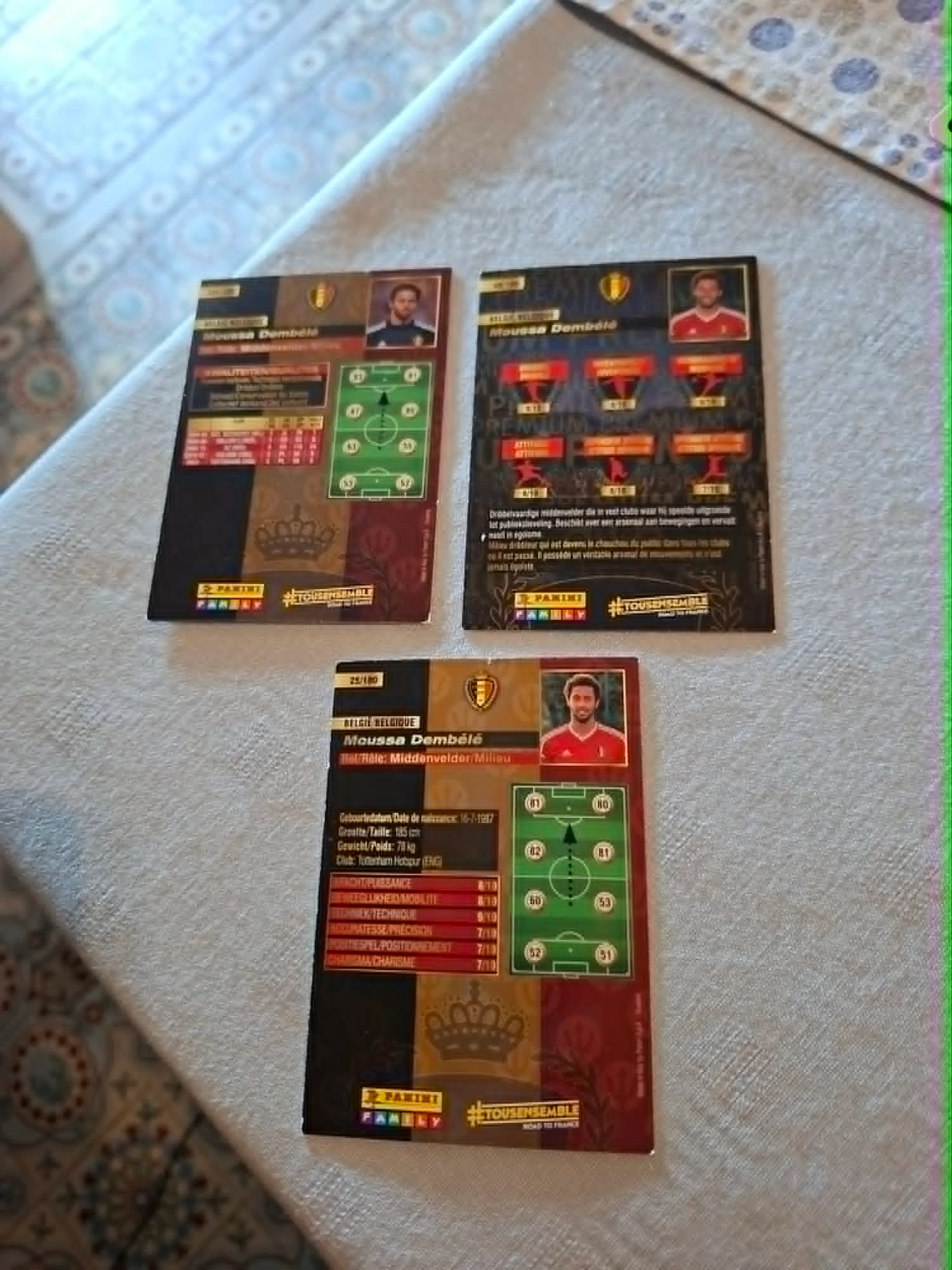 Panini / 3 Cartes de Football / Moussa Dembélé / Les Diables Rouges – photo 2
